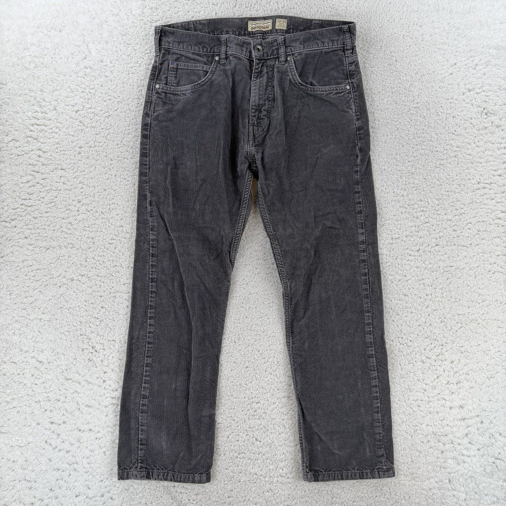 Vtg Patagonia Corduroy Pants Mens 32x27 Gray Regular Fit Organic Altered Hem